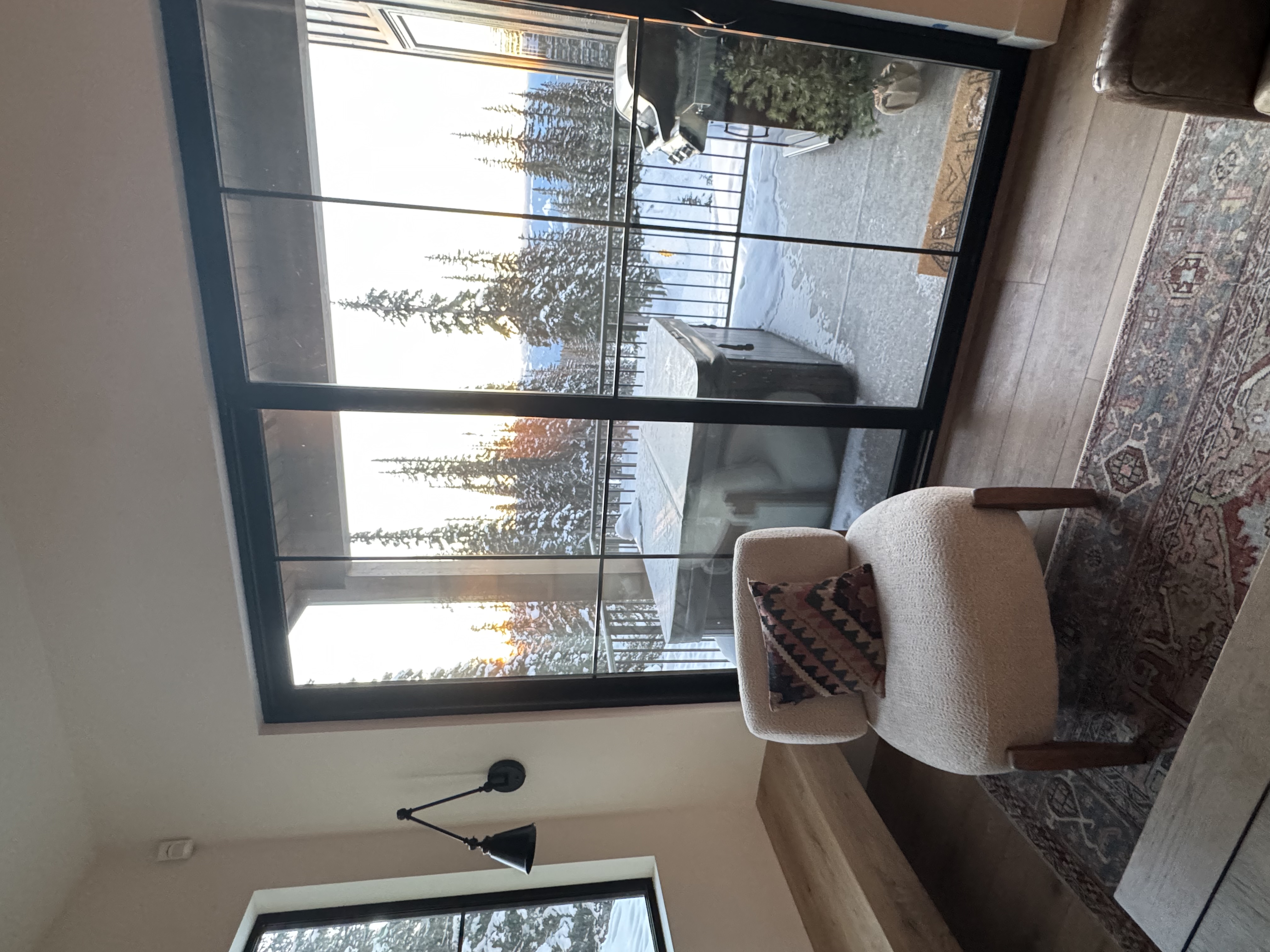 Sitting area looking out to the hot tub and BBQ deck